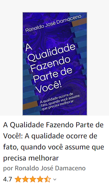 Classificação Amazon do livro A Qualidade Fazendo Parte de Você!